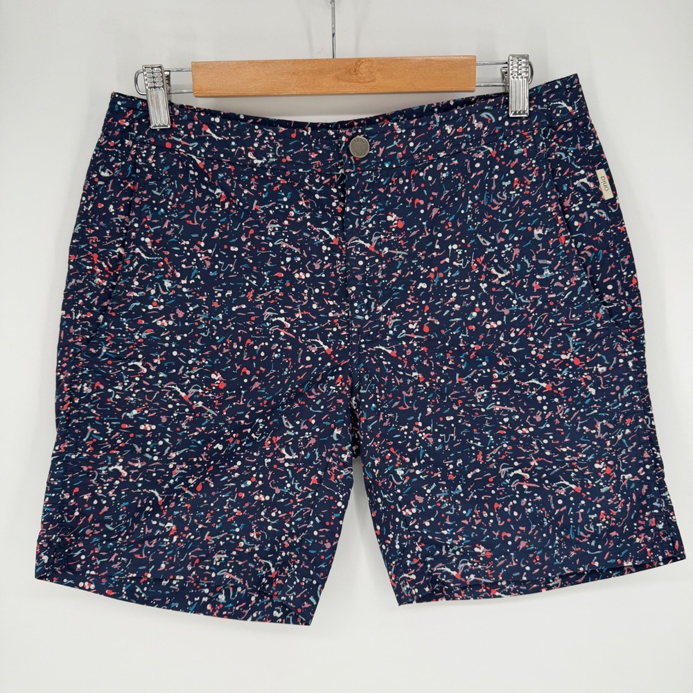 ONIA LIBERT ART FABRICS PAINT SPLATTER SWIM TRUNKS SZ 30 CALDER 7.5